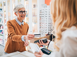 Lady at prescription counter