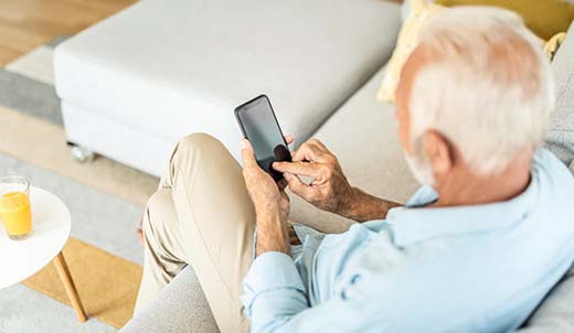 Older man getting over the counter medicine